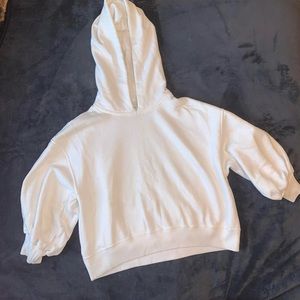 Abercrombie & Fitch Soft Balloon Sleeve Cropped Hoodie Cream Sz.M